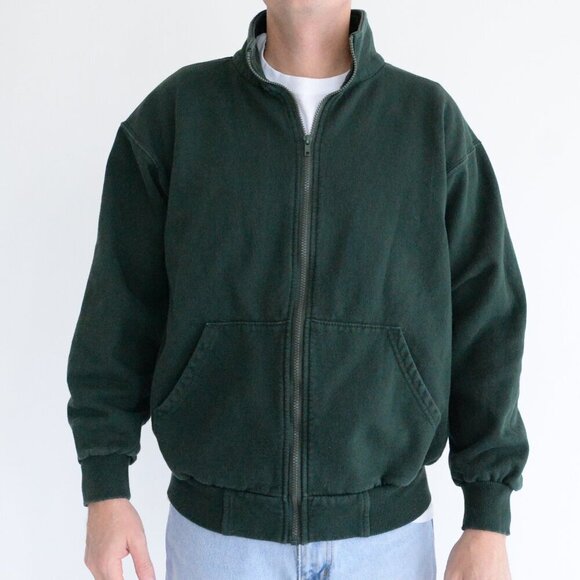 Vintage King Athletics Hunter Green Zip Up Sweater Size Medium Made In Canada - Picture 3 of 9